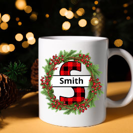 Taza De Café "Taza de navidad personalizada con letra S"