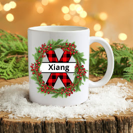 Taza De Café "Taza de navidad personalizada con letra X"