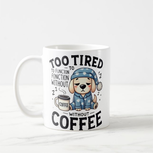Taza de café - Taza de perro dormilón  (Izquierda)