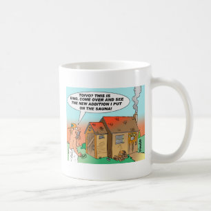 TAZA DE CAFÉ ¡TAZA DEL DIBUJO ANIMADO DE LA SAUNA DE TOIVO Y DE