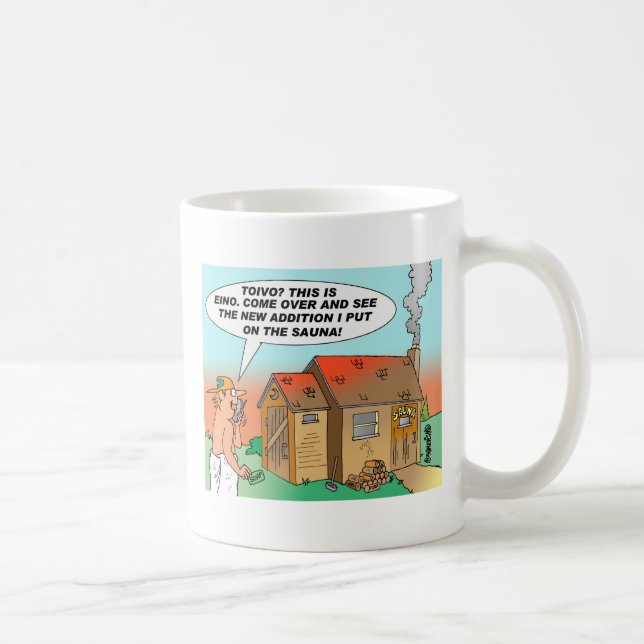 TAZA DE CAFÉ ¡TAZA DEL DIBUJO ANIMADO DE LA SAUNA DE TOIVO Y DE (Derecha)