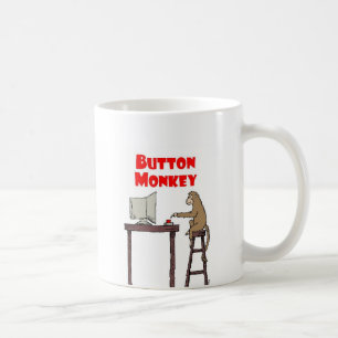 Taza De Café "Taza del mono del botón"