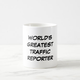 Taza De Café "Taza del reportero más grande del tráfico del