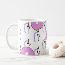 Taza De Café Taza del té del café del buñuelo del unicornio