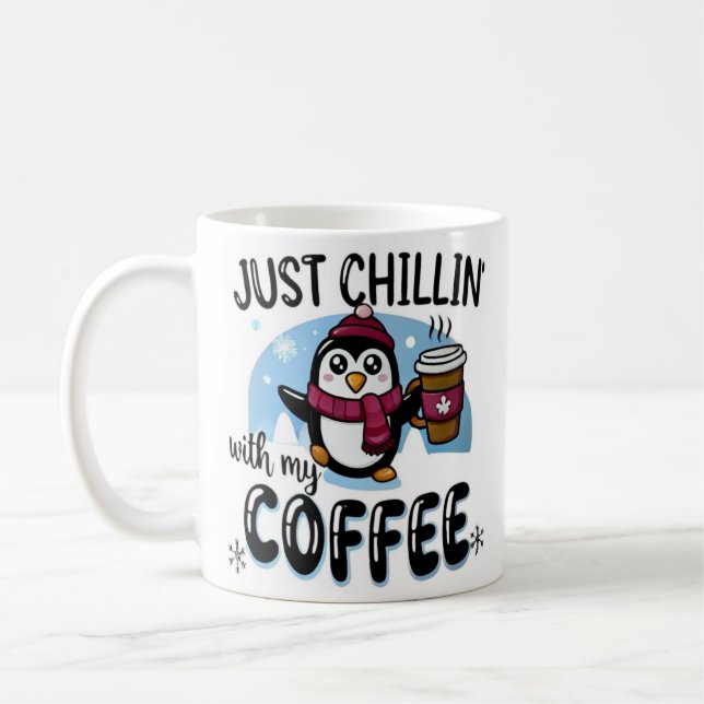 Taza de café - Taza divertida de pingüino (Izquierda)