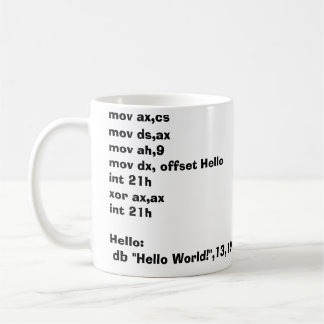 Taza De Café ¡Taza HelloWorld del ensamblador!