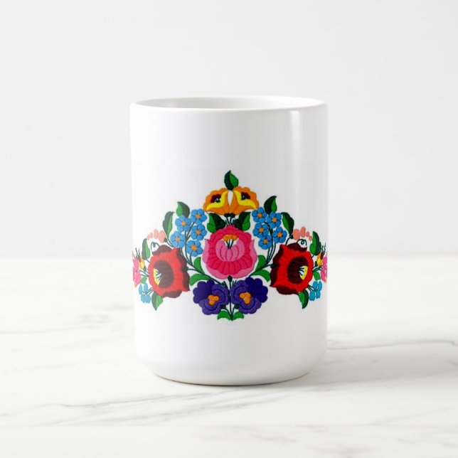 Taza De Café taza, húngaro, bordado, kalocsai (Centro)