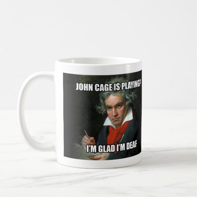 Taza De Café Taza: "Meme" - Beethoven y jaula (Izquierda)