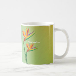 Taza De Café Taza para café con flor tropical Ave del Paraíso