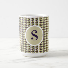 Taza De Café Taza para café latte con monograma en vitral perso