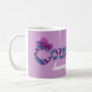 Taza De Café "Taza rosada azul del dril de algodón del bumpkin