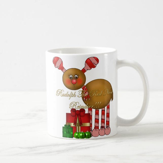 Taza De Café Taza-Rudolph el reno rojo de la nariz (Derecha)
