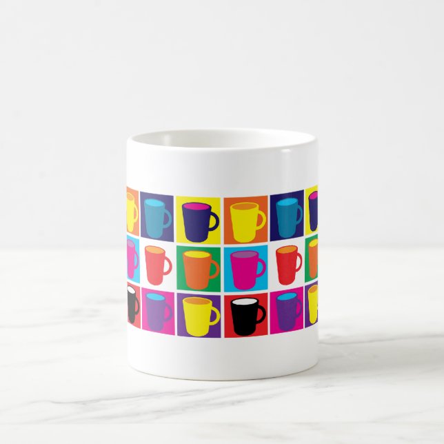 Taza De Café "Taza temática blanca del arte pop" (Centro)