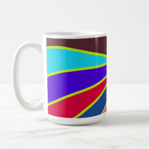 Taza De Café Taza, un vibrante patrón de rayas de arcoíris colo