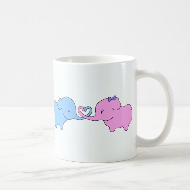 Taza De Café ¡Tazas del amor del elefante! <3 (Derecha)