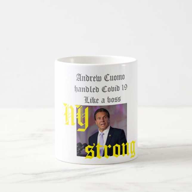 Taza De Café tazón blanco con foto de Andrew Cuomo (Centro)