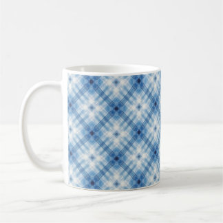 Taza De Café tazón colorido de patrón de diamante azul cielo