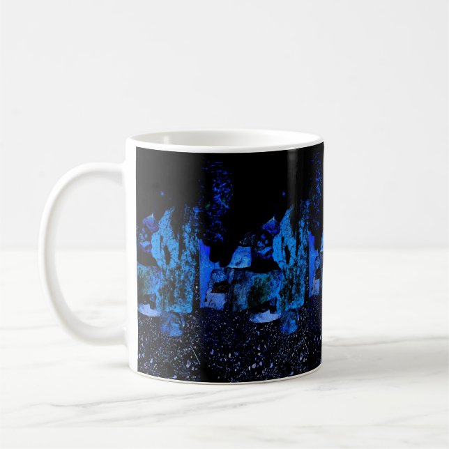 Taza De Café tazón de café azul con diseño azul (Izquierda)