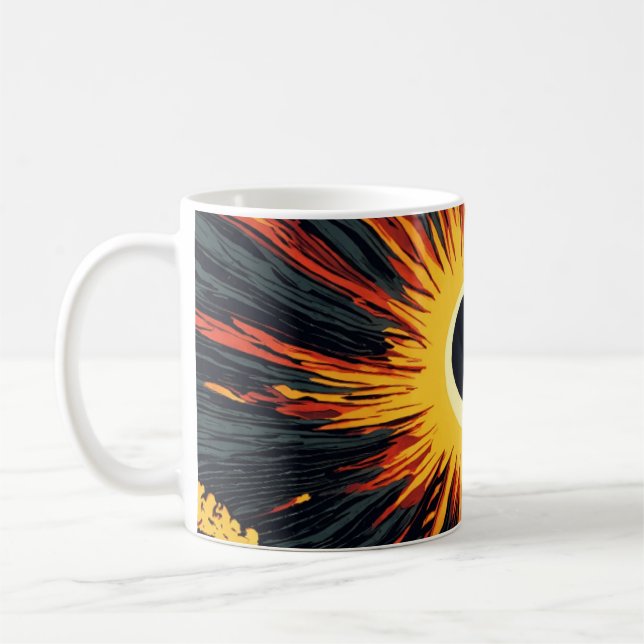 Taza De Café tazón de café clásico con diseño solar (Izquierda)