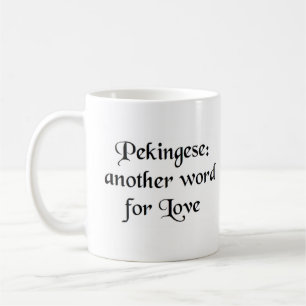 Taza De Café tazón de café con palabra pekingesa