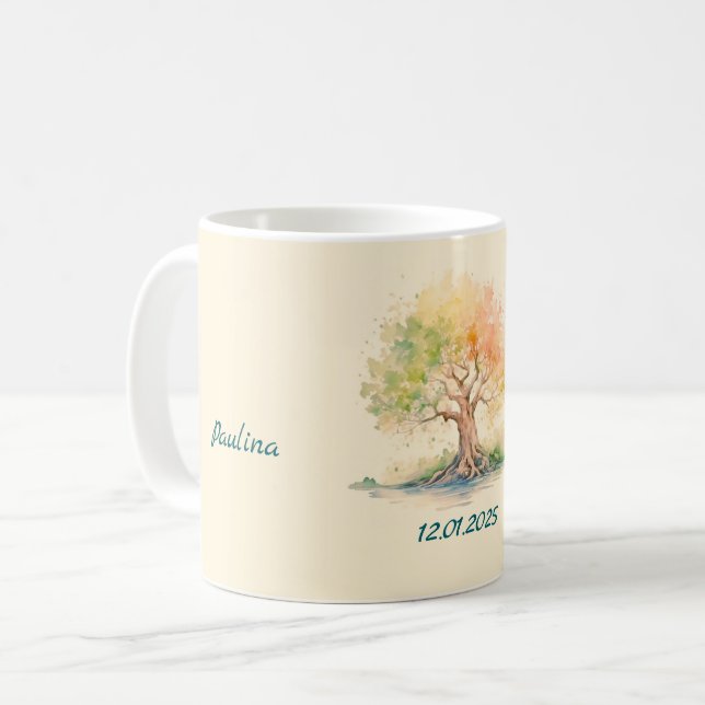 Taza De Café tazón de café de árbol futurista (Anverso izquierdo)