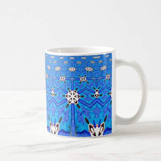Taza De Café tazón de café geométrico azul (Derecha)