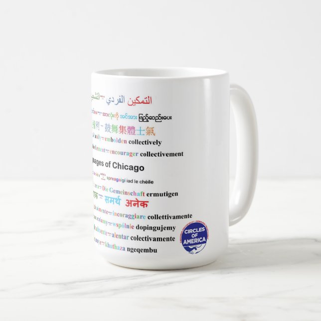 Taza De Café tazón de café - idiomas de Chicago (Anverso derecho)