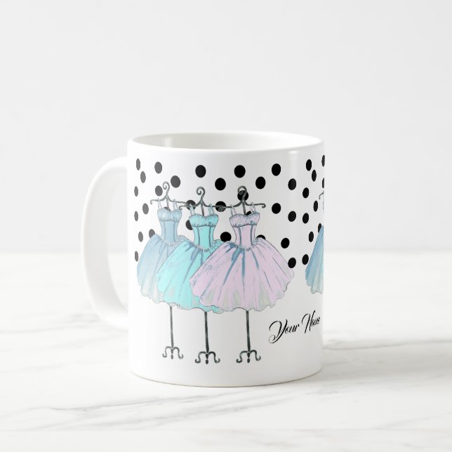 Taza De Café tazón de café montado por una chica, tu nombre (Anverso izquierdo)
