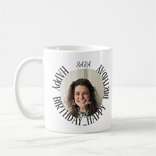 Taza De Café tazón de cumpleaños personalizado minimalista adul