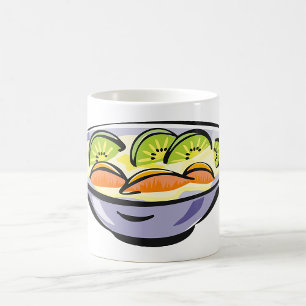 Taza De Café Tazón de ensalada de fruta fresca con kiwi y Naran