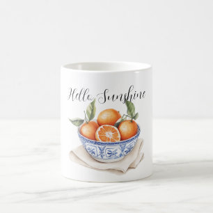 Taza De Café Tazón de Naranjas Verano Siciliano Hola Sol