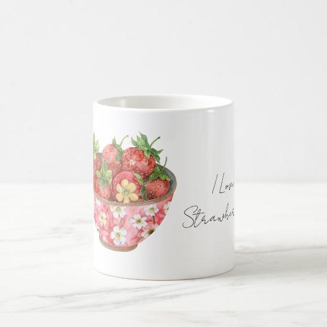 Taza De Café Tazón floral rosa fresas (Centro)