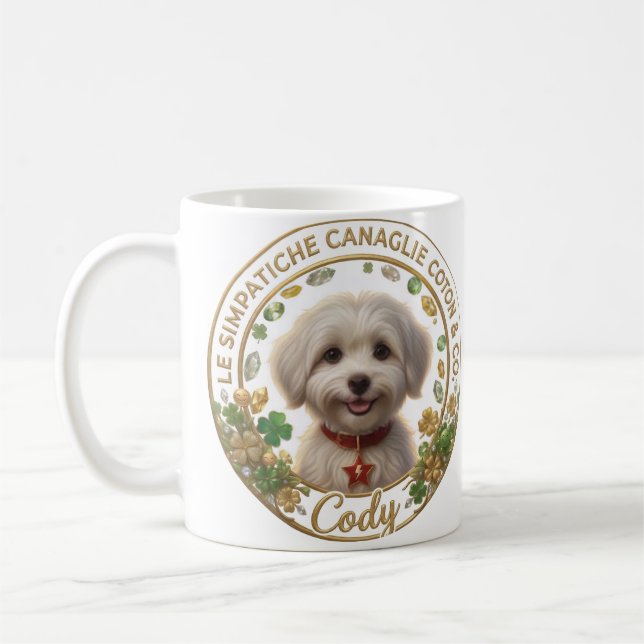Taza De Café Tazza Cody Bianca - Coton Detectives (Izquierda)