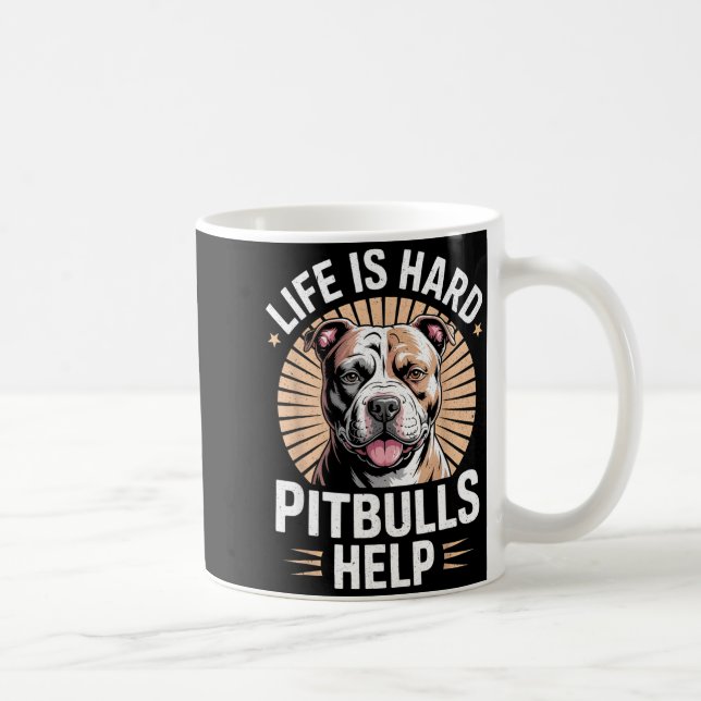 Taza De Café Tbull Mom Dad Life Is Hard Tbulls Help Funny Dog L (Derecha)
