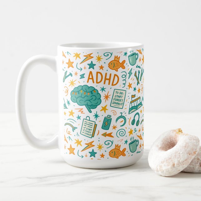 Taza De Café TDAH: Mágicamente Distraído (Con donut)