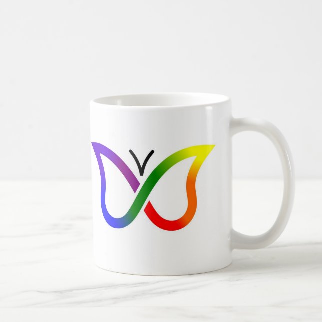 Taza De Café TDAH Neurodiversidad mariposa Mug (blanco) (Derecha)