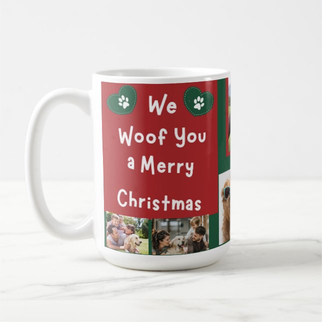 Taza De Café Te agradecemos Feliz Navidad Mascota de la familia (Izquierda)