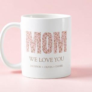 Taza De Café Te Ama El Leopardo Rosa, Madre De La Tipografía Mo