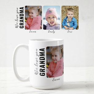Taza De Café Te Amamos Abuela 3 Nietos Foto Personalizada