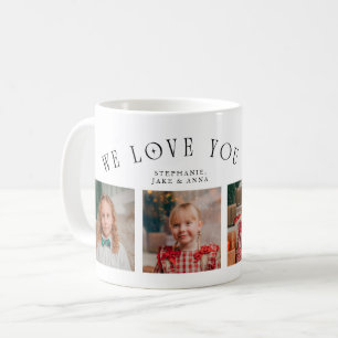 Taza De Café Te Amamos Abuela 4-Fotos Blanco