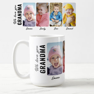 Taza De Café Te Amamos Abuela 4 Nietos Foto Personalizada