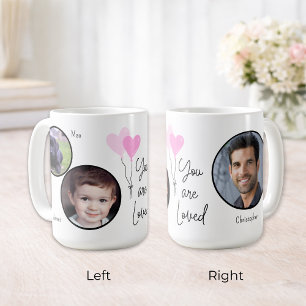 Taza De Café Te Amamos Globos Corazón Personalizados con Foto