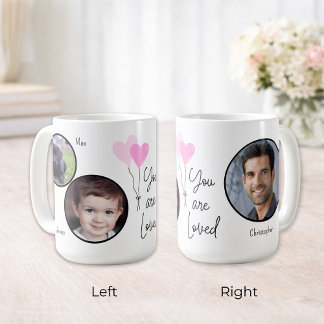 Taza De Café Te Amamos Globos Corazón Personalizados con Foto