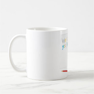 Taza De Café Te Amamos Mamá Arte Dibujado a Mano con Crayones