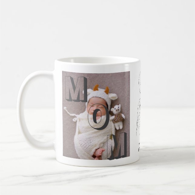 Taza De Café ¡Te Amamos, Mamá! Personalizado 2-Collage de fotos (Izquierda)