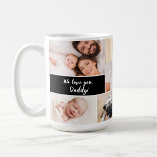 Taza De Café Te amamos Papá! Colograma de fotos del papá