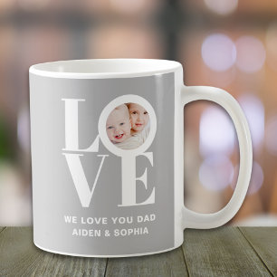 Taza De Café Te Amamos Papá Foto Gris