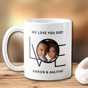 Taza De Café Te Amamos Papá Foto Personalizada