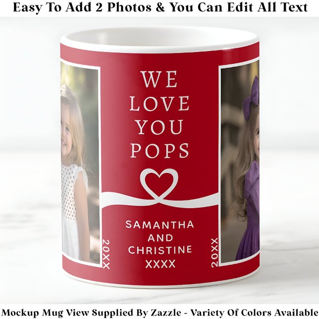 Taza De Café Te Aman Pops 2 Personalizado de fotos Red Modern P (Subido por el creador)