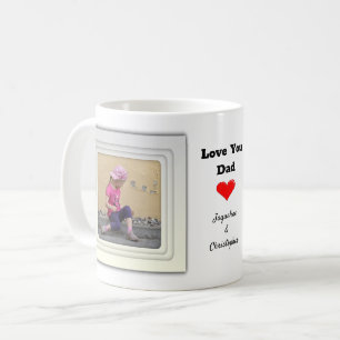 Taza De Café Te Amas Papá Dos Fotografías Y Texto